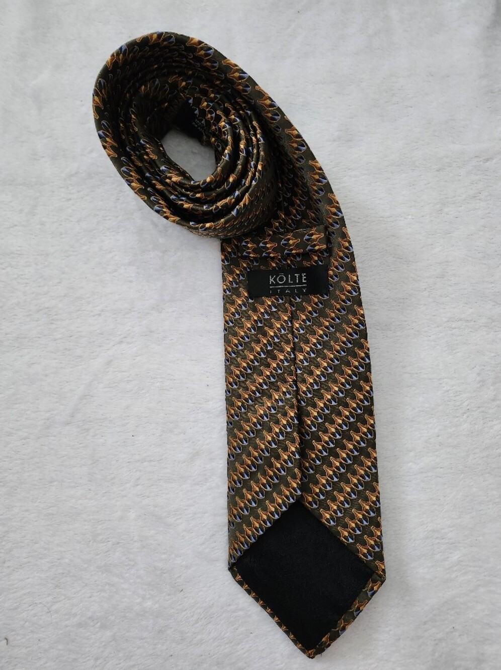 ​KÖLTE Italy Men's Silk Tie‎ Olive Green Made in Italy